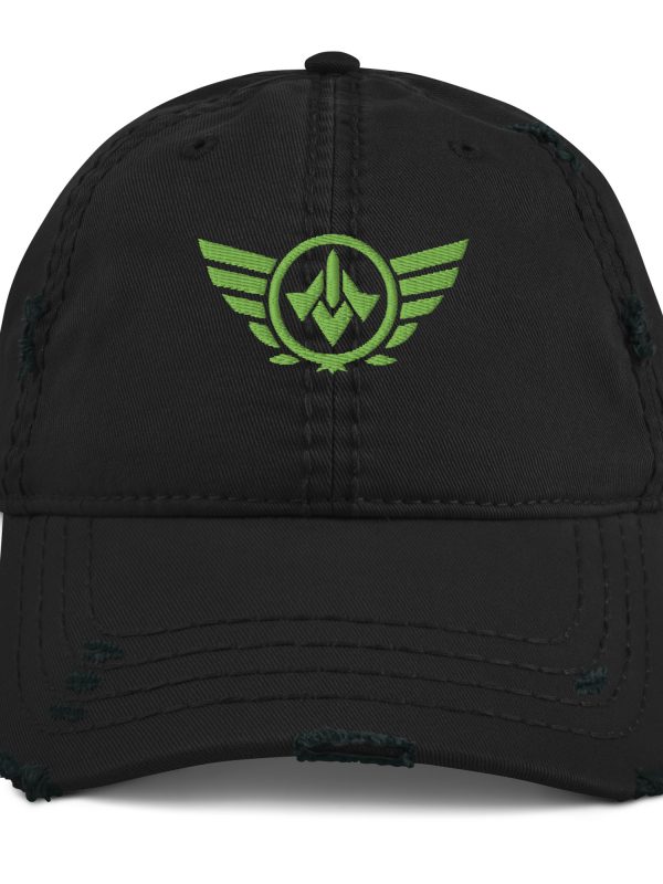 Kiwi Green Embroidered Logo Dad Cap | Distressed Style