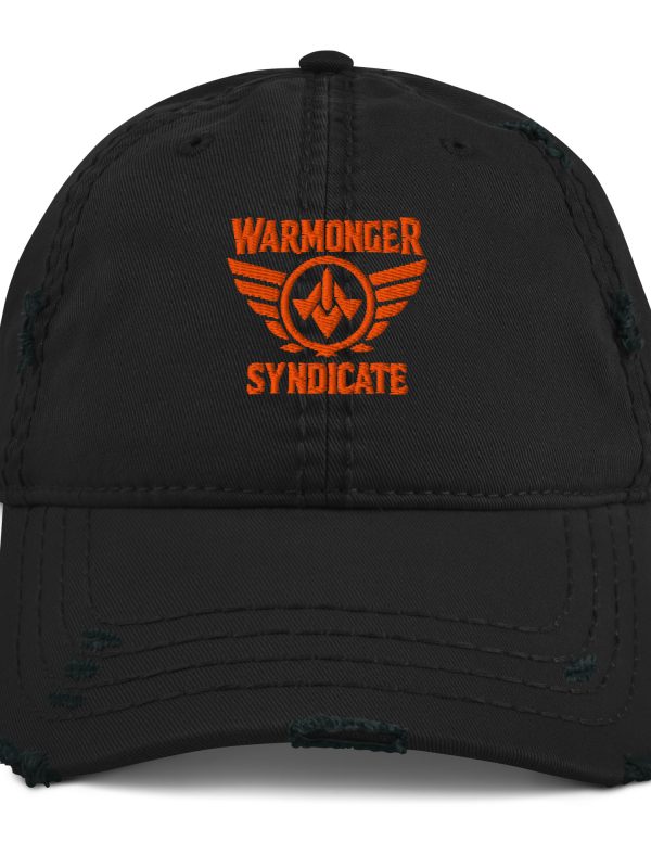 Orange Embroidered Brand Logo Dad Cap | Distressed Style