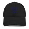 Navy Embroidered Brand Logo Dad Cap | Distressed Style