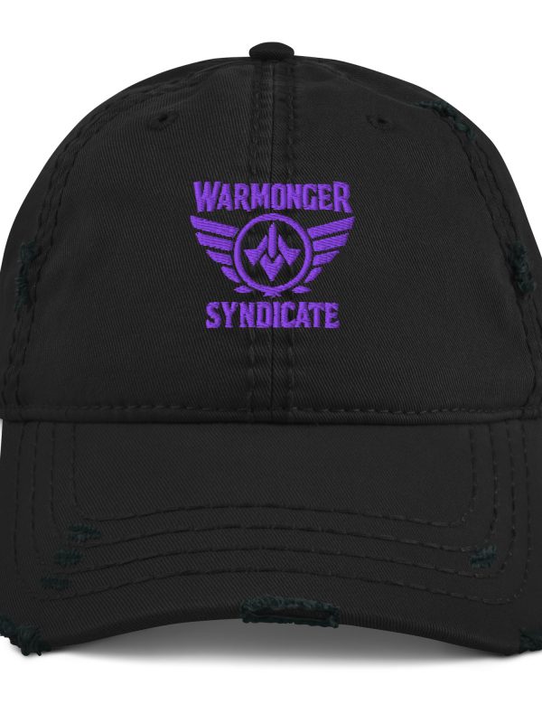 Purple Embroidered Brand Logo Dad Cap | Distressed Style