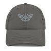 Grey Embroidered Logo Dad Cap | Distressed Style