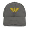 distressed-dad-hat-charcoal-grey-front-68b9f0dc5ebe2.jpg Gold Embroidered Logo Dad Cap | Distressed Style