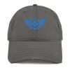 distressed-dad-hat-charcoal-grey-front-68b9f37966e71.jpg Aqua Embroidered Logo Dad Cap | Distressed Style