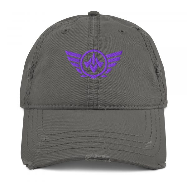 Purple Embroidered Logo Dad Cap | Distressed Style