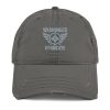 Grey Embroidered Brand Logo Dad Cap | Distressed Style