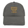 distressed-dad-hat-charcoal-grey-front-68b9f676d1b33.jpg Old Gold Embroidered Brand Logo Dad Cap | Distressed Style