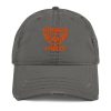 Orange Embroidered Brand Logo Dad Cap | Distressed Style
