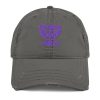 Purple Embroidered Brand Logo Dad Cap | Distressed Style