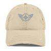 Grey Embroidered Logo Dad Cap | Distressed Style