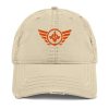 distressed-dad-hat-khaki-front-68b9f106c10e6.jpg Orange Embroidered Logo Dad Cap | Distressed Style