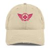 Flamingo Embroidered Logo Dad Cap | Distressed Style