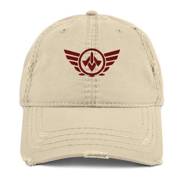 Maroon Embroidered Logo Dad Cap | Distressed Style