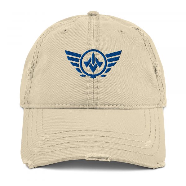 Royal Embroidered Logo Dad Cap | Distressed Style
