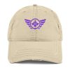 Purple Embroidered Logo Dad Cap | Distressed Style