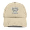 Grey Embroidered Brand Logo Dad Cap | Distressed Style