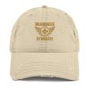 distressed-dad-hat-khaki-front-68b9f676d258e.jpg Old Gold Embroidered Brand Logo Dad Cap | Distressed Style
