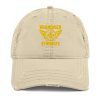 Gold Embroidered Brand Logo Dad Cap | Distressed Style