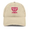 Flamingo Embroidered Brand Logo Dad Cap | Distressed Style