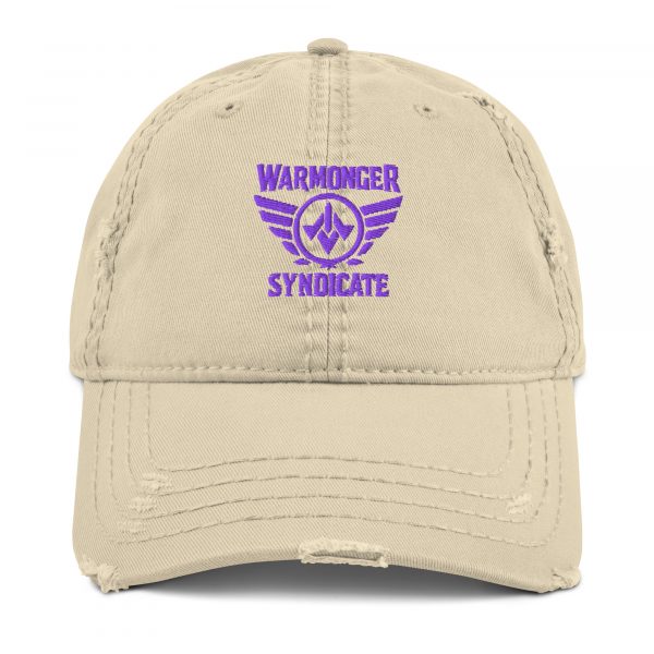 Purple Embroidered Brand Logo Dad Cap | Distressed Style