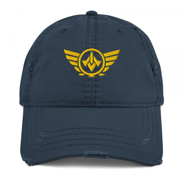 Gold Embroidered Logo Dad Cap | Distressed Style