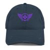 Purple Embroidered Logo Dad Cap | Distressed Style
