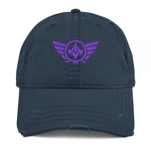 Purple Embroidered Logo Dad Cap | Distressed Style