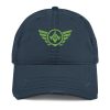 Kiwi Green Embroidered Logo Dad Cap | Distressed Style