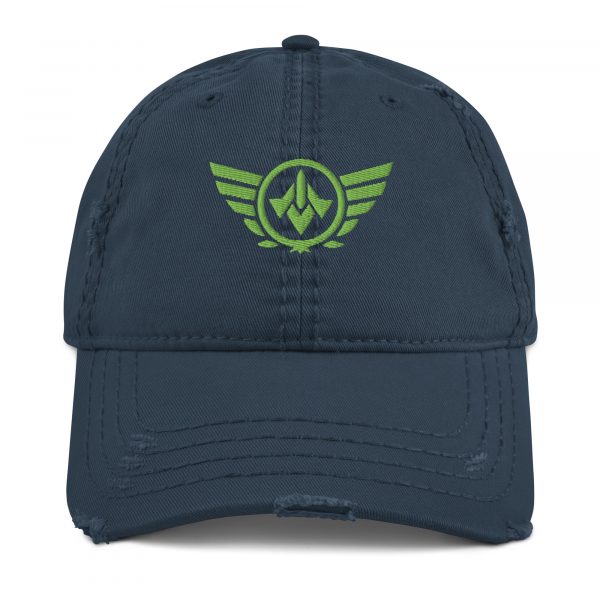 Kiwi Green Embroidered Logo Dad Cap | Distressed Style