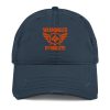Orange Embroidered Brand Logo Dad Cap | Distressed Style