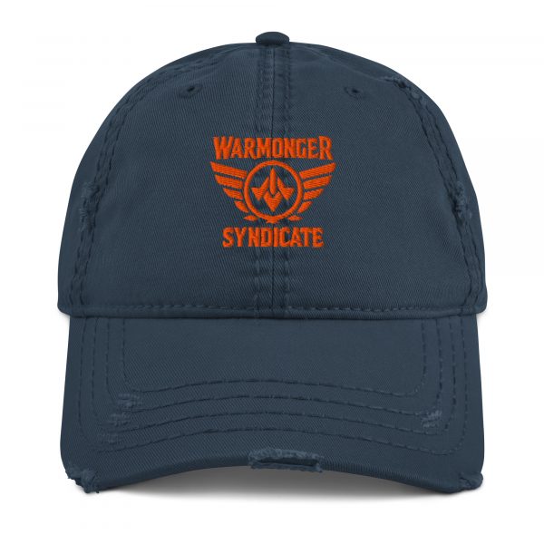 Orange Embroidered Brand Logo Dad Cap | Distressed Style