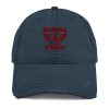 distressed-dad-hat-navy-front-68b9f773381d7.jpg Maroon Embroidered Brand Logo Dad Cap | Distressed Style