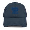 Royal Embroidered Brand Logo Dad Cap | Distressed Style