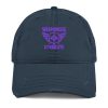 Purple Embroidered Brand Logo Dad Cap | Distressed Style