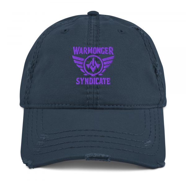 Purple Embroidered Brand Logo Dad Cap | Distressed Style