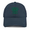 Kelly Green Embroidered Brand Logo Dad Cap | Distressed Style