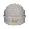 Old Gold Embroidered Logo Beanie | Fisherman