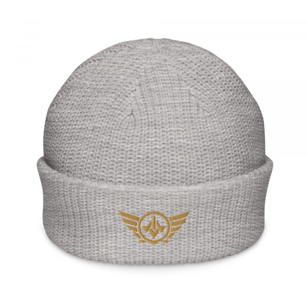 Old Gold Embroidered Logo Beanie | Fisherman