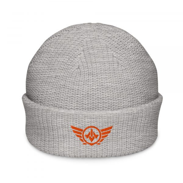 Orange Embroidered Logo Beanie | Fisherman