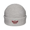 Maroon Embroidered Logo Beanie | Fisherman