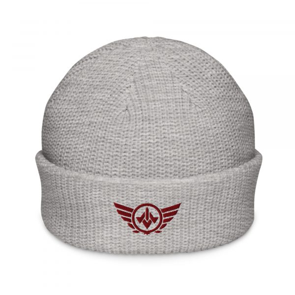 Maroon Embroidered Logo Beanie | Fisherman