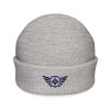 Navy Embroidered Logo Beanie | Fisherman