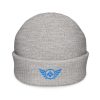 Aqua Embroidered Logo Beanie | Fisherman