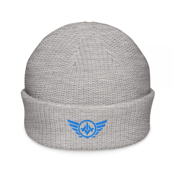 Aqua Embroidered Logo Beanie | Fisherman