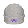 Purple Embroidered Logo Beanie | Fisherman