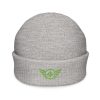 Kiwi Green Embroidered Logo Beanie | Fisherman