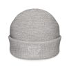 White Embroidered Brand Logo Beanie | Fisherman