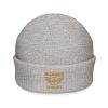 Old Gold Embroidered Brand Logo Beanie | Fisherman