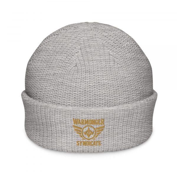 Old Gold Embroidered Brand Logo Beanie | Fisherman