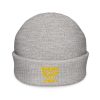 Gold Embroidered Brand Logo Beanie | Fisherman