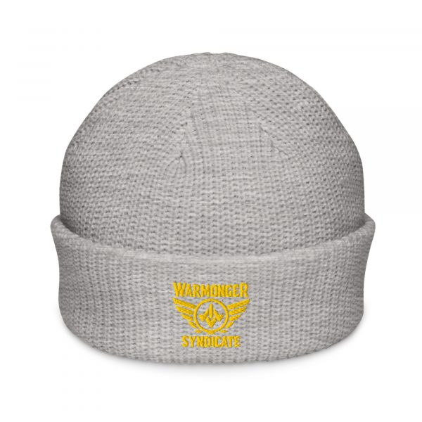 Gold Embroidered Brand Logo Beanie | Fisherman